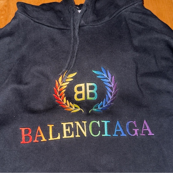 Balenciaga 2018 Rainbow Logo Sweatshirt Hoodie - Picture 7 of 13